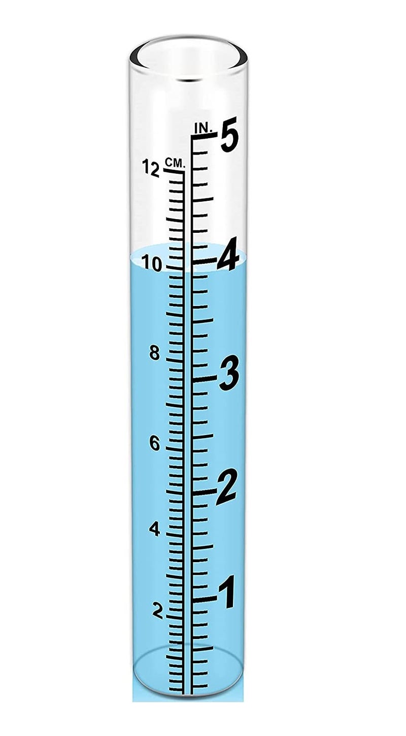 Mateda 5 "" Capacity Rain Gauge Glass Replacement Tube for Yard Garden Outdoor, Set of 2 - Image 4